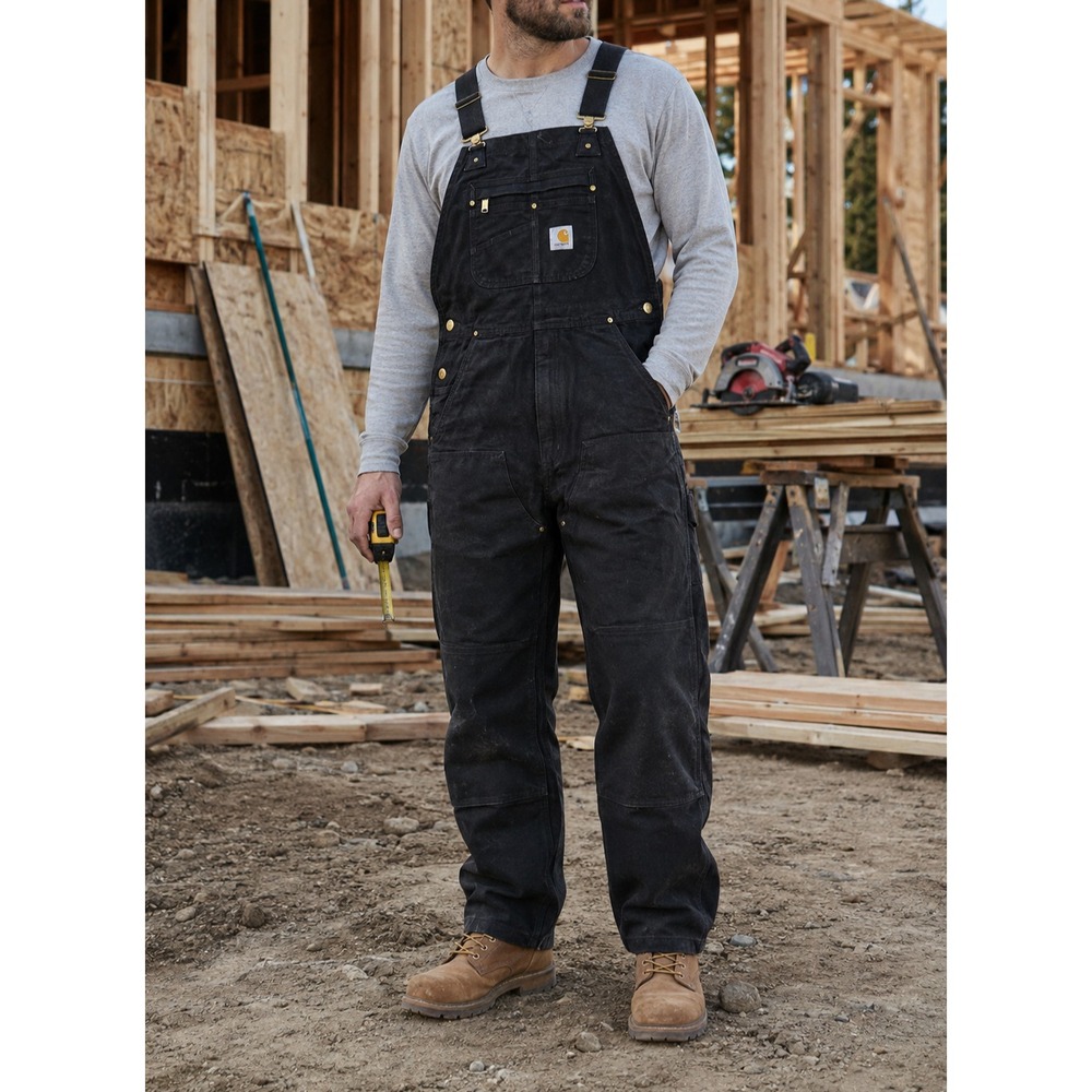 Carhartt R01-M Black Duck Bib Overalls Double Knee 102776-001 Men's Tagged 32x30